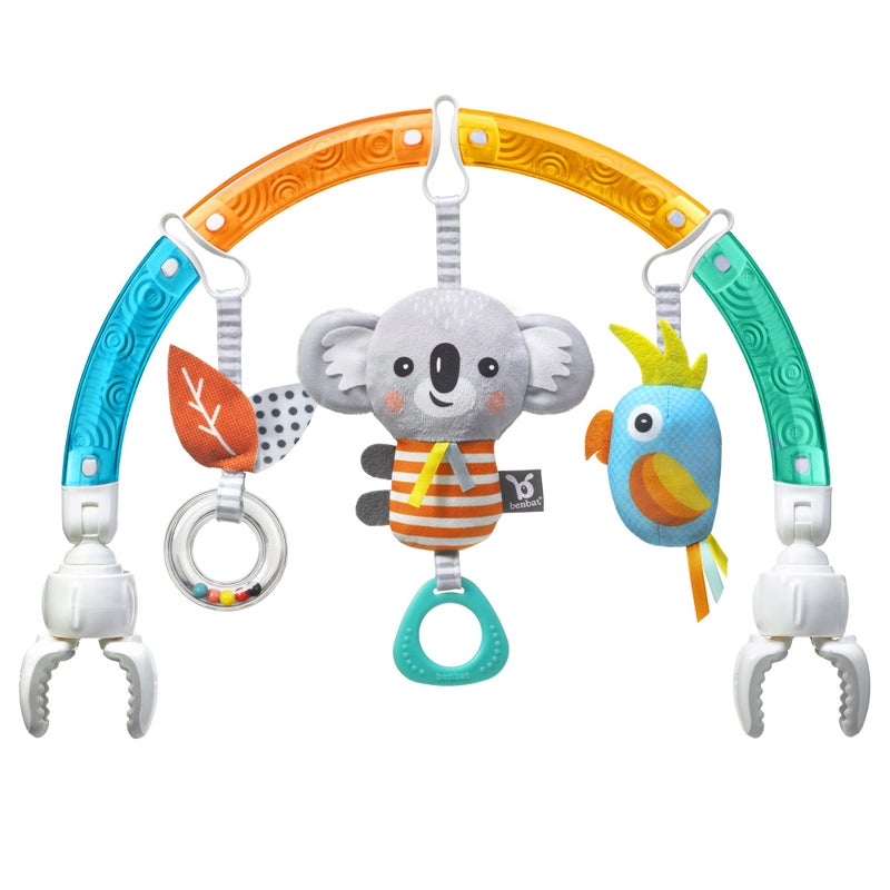 BENBAT Baby Stroller Arch Toy Rainbow Dazzle Friends Play Bar. Fun Newborns Sensory Activity, Adjustable for Bouncers and Car Seat, Koala - Image 1