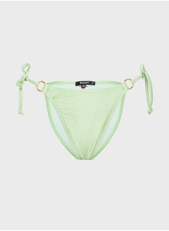 High Shine Detail Tie Side Bikini Bottom