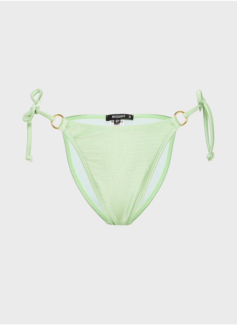 Missguided - High Shine Detail Tie Side Bikini Bottom - Image 1
