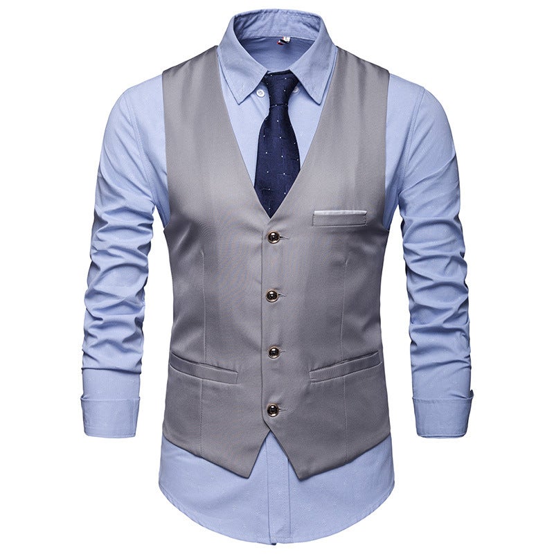 New Casual Men'S Fashion Men'S Suit Vest Plaid British Style Single-Breasted Vest For Men - Image 4