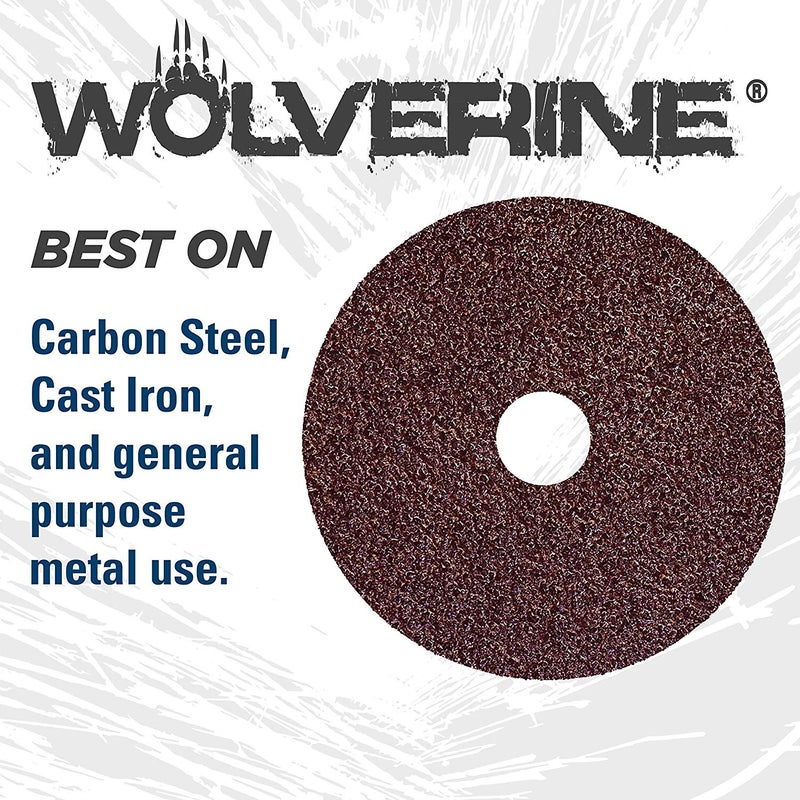 WEILER 59491 Wolverine Aluminum Oxide Resin Fiber Sanding & Grinding Disc, 4" Diameter, 24 Grit, 5/8" Arbor Hole (Pack of 25) - Image 2