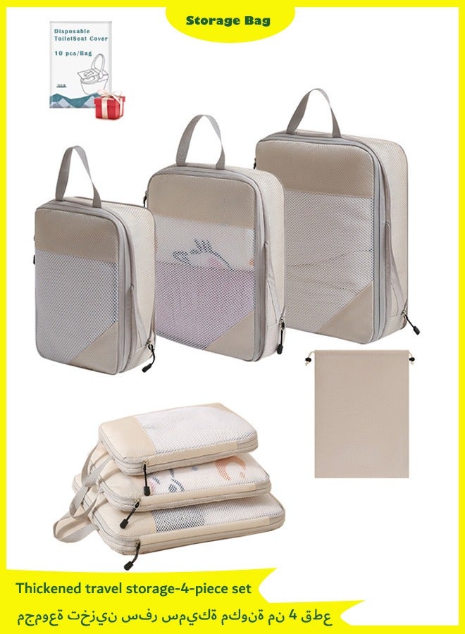 Thickened Material 4 Set Packing Cubes for Suitcases, Travel Luggage Organizer, Travel Packing Kit with Clothes Storage Bag, Shoes Bag,  Luggage Organizer Bags Set for Travel Accessories - Image 1