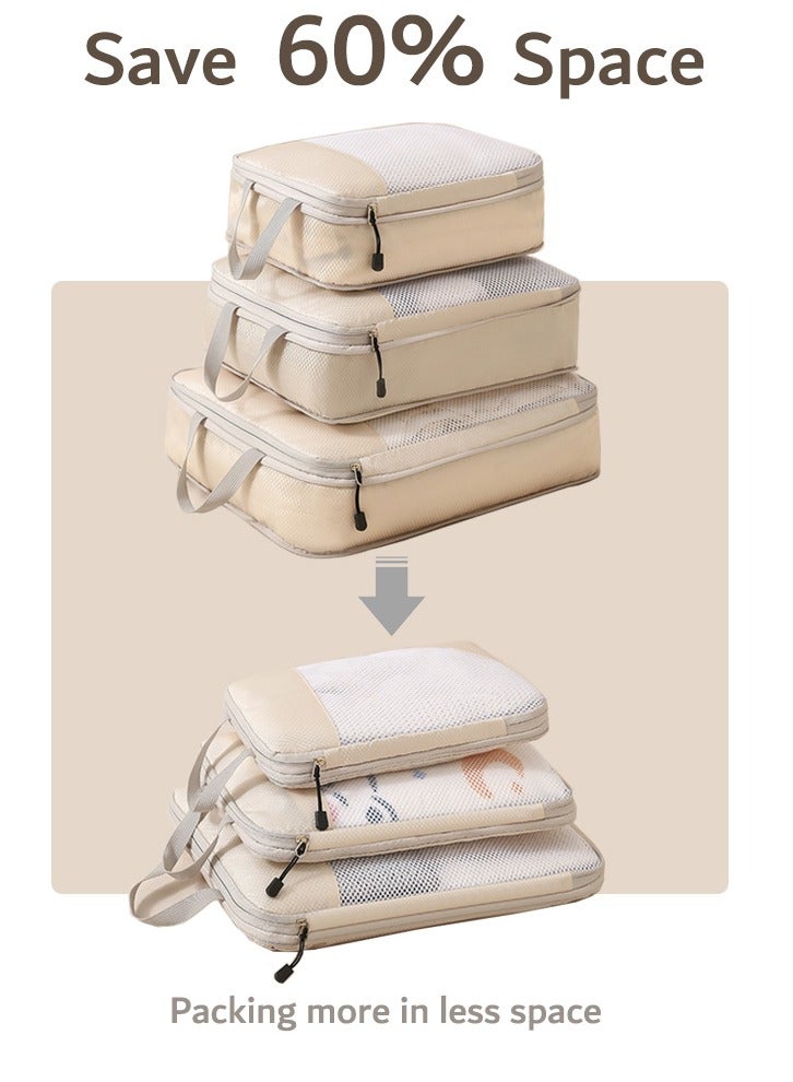 Thickened Material 4 Set Packing Cubes for Suitcases, Travel Luggage Organizer, Travel Packing Kit with Clothes Storage Bag, Shoes Bag,  Luggage Organizer Bags Set for Travel Accessories - Image 5
