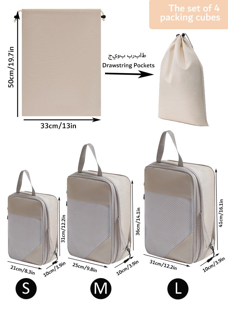 Thickened Material 4 Set Packing Cubes for Suitcases, Travel Luggage Organizer, Travel Packing Kit with Clothes Storage Bag, Shoes Bag,  Luggage Organizer Bags Set for Travel Accessories - Image 3