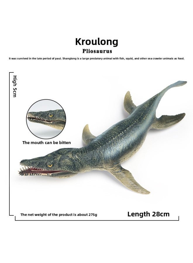 Children's Simulation Marine Animal Dinosaur Model Ornaments Kerou Dragon Sliding Tooth Dragon Canglong Jurassic Dinosaur Toy-Color:Ox-191 Clorosaurus (Mouth Movable)  - Image 1