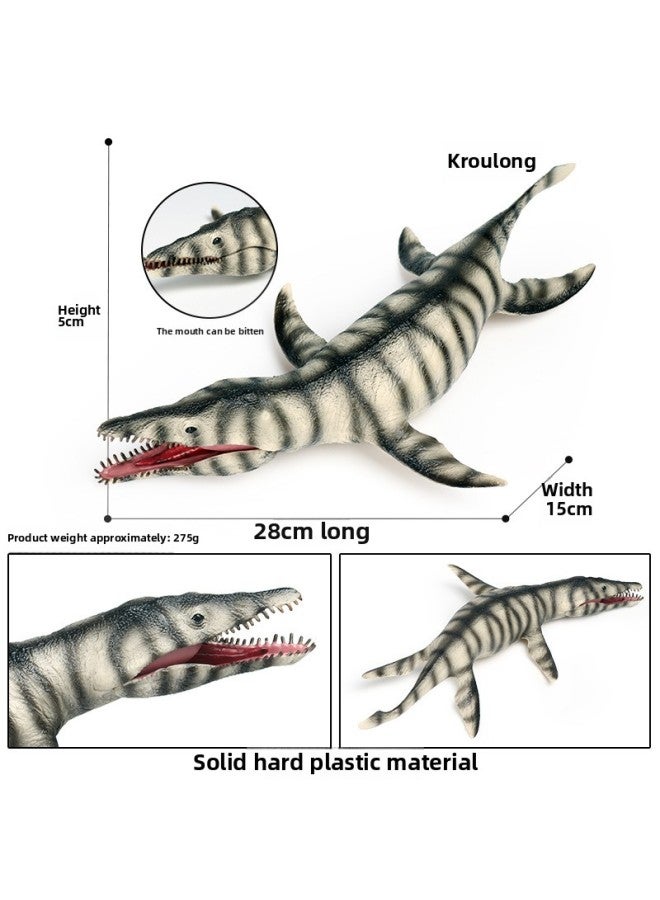 Children's Simulation Marine Animal Dinosaur Model Ornaments Kerou Dragon Sliding Tooth Dragon Canglong Jurassic Dinosaur Toy-Color:Ox-191 Clorosaurus (Mouth Movable)  - Image 5