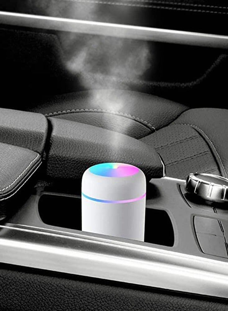 HomarKet Portable Mini Humidifier, 300ml USB Personal Desktop Humidifier with 7-Color LED Night Light, Auto-Off, Ultra-Quiet, Suitable for Home, Office, Baby Room, Car  - Image 1