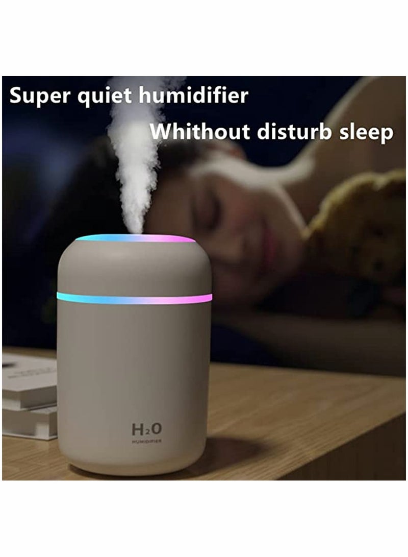 HomarKet Portable Mini Humidifier, 300ml USB Personal Desktop Humidifier with 7-Color LED Night Light, Auto-Off, Ultra-Quiet, Suitable for Home, Office, Baby Room, Car  - Image 2