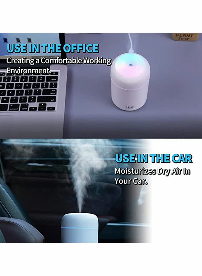 HomarKet Portable Mini Humidifier, 300ml USB Personal Desktop Humidifier with 7-Color LED Night Light, Auto-Off, Ultra-Quiet, Suitable for Home, Office, Baby Room, Car  - Image 5