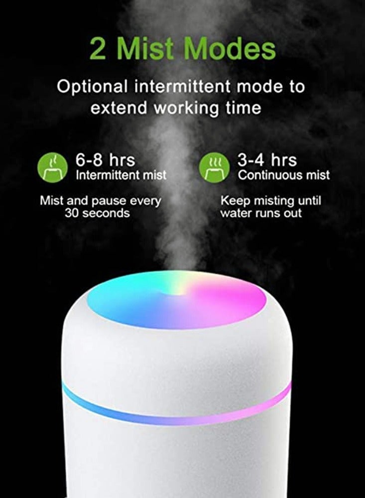 HomarKet Portable Mini Humidifier, 300ml USB Personal Desktop Humidifier with 7-Color LED Night Light, Auto-Off, Ultra-Quiet, Suitable for Home, Office, Baby Room, Car  - Image 3