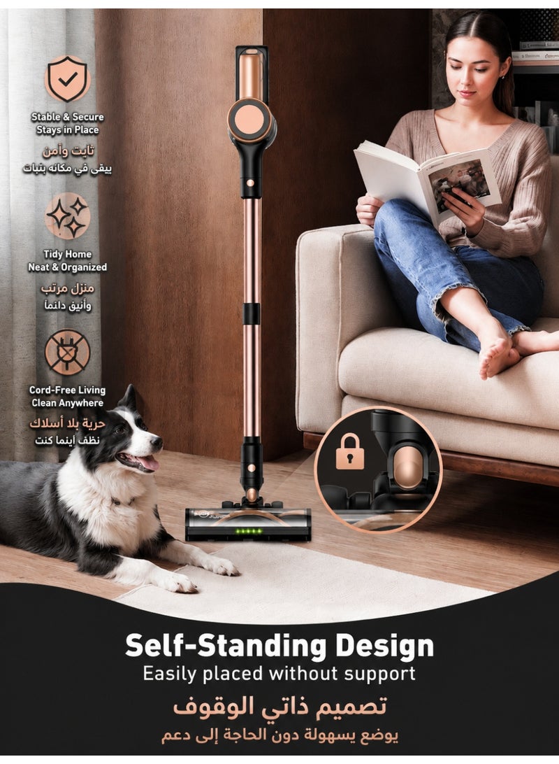 SUXIANGVAC Cordless Vacuum Cleaner, 46KPa/500W Stick Vacuum with 55 Mins Runtime, Self-Standing Vacuum Cleaner for Home, LED Display, Anti-Tangle Brush, Rechargeable Vacuum for Pet Hair, Carpet & Hard Floors - Image 3