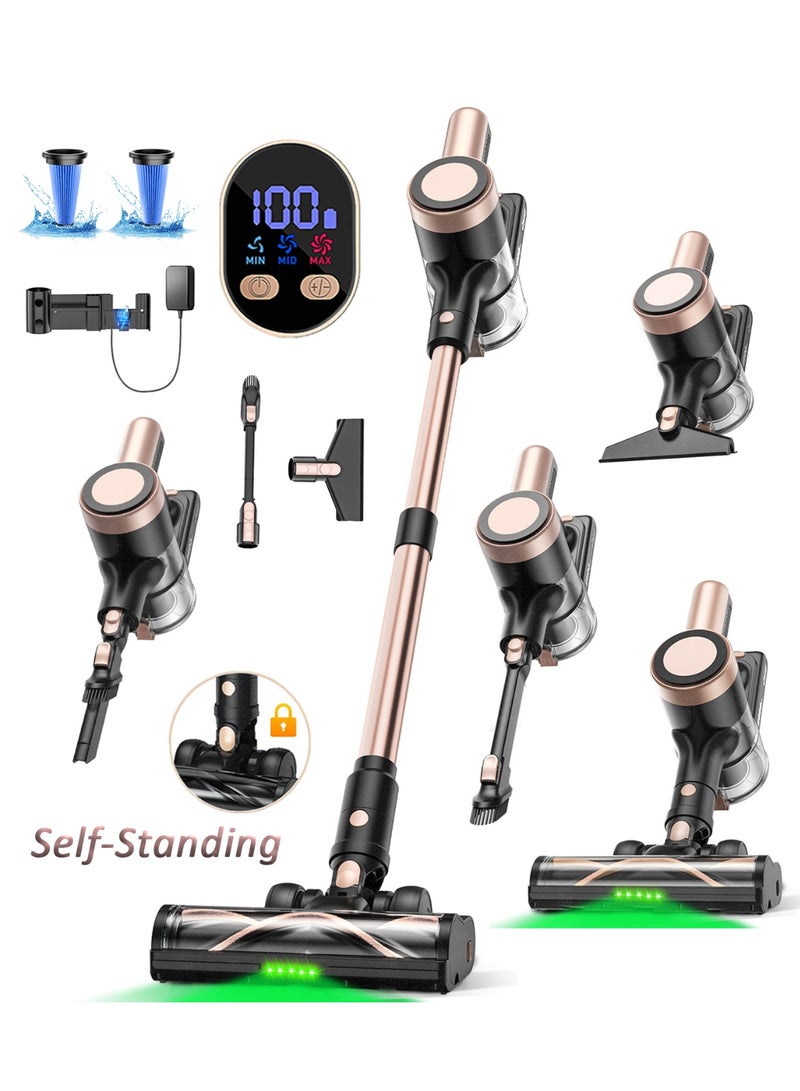 SUXIANGVAC Cordless Vacuum Cleaner, 46KPa/500W Stick Vacuum with 55 Mins Runtime, Self-Standing Vacuum Cleaner for Home, LED Display, Anti-Tangle Brush, Rechargeable Vacuum for Pet Hair, Carpet & Hard Floors - Image 1