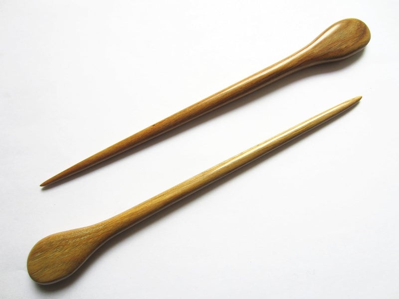 Zzgsyt 2 Count Hair Sticks Natural Green Sandalwood Handmade Carved Hair Clip Shawl Hair Pins Pack of 2 Pcs