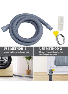 erorex 10Ft Washing Machine Drain Hose Universal Drain Hose Extension Kit For Washer Dishwasher Flexible Discharge Hose For Lg Ge Samsung Fit Up To 1 1 2 Inch Drain Outlets  - Image 4