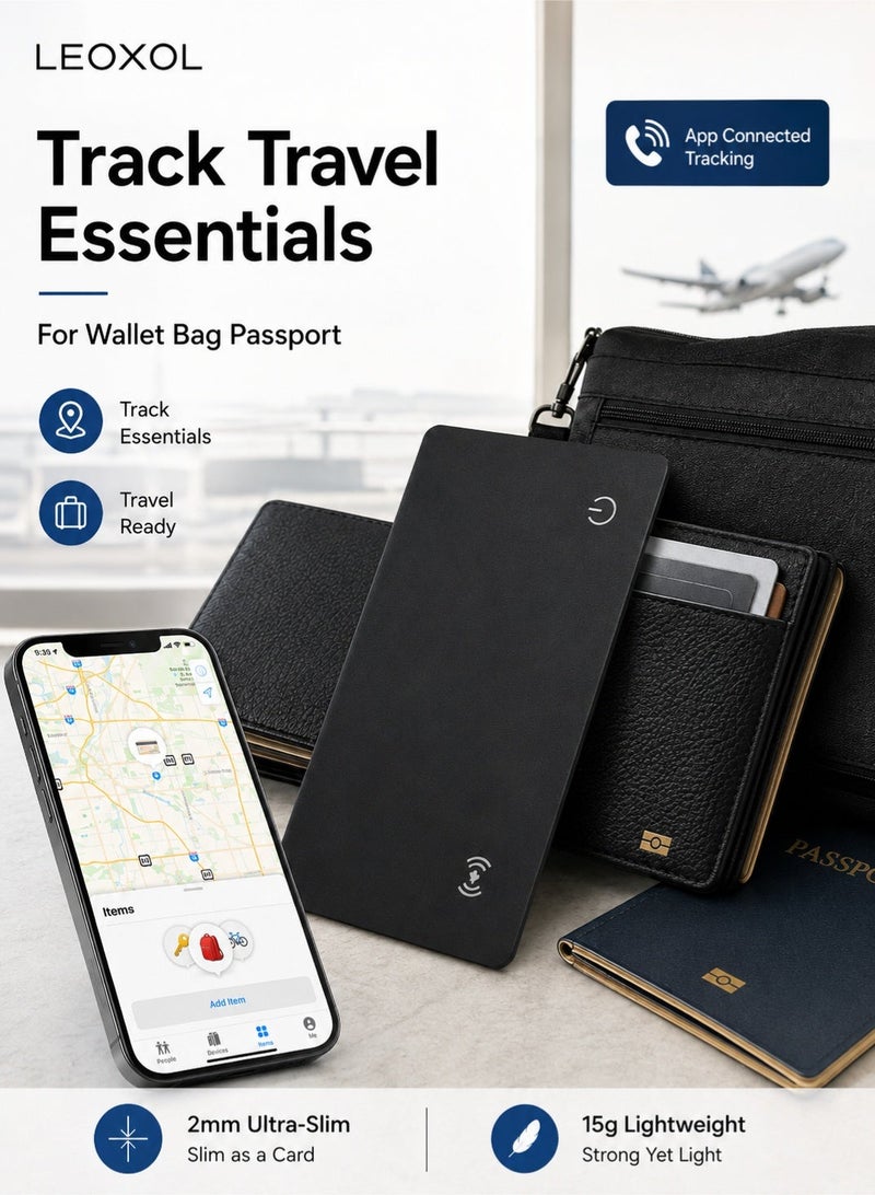 Leoxol Smart Tracker Card 2mm Ultra Slim | Bluetooth Wallet Finder | Phone App Item Locator | Anti Lost Tracking Device For Wallet Bag Passport Keys - Image 4