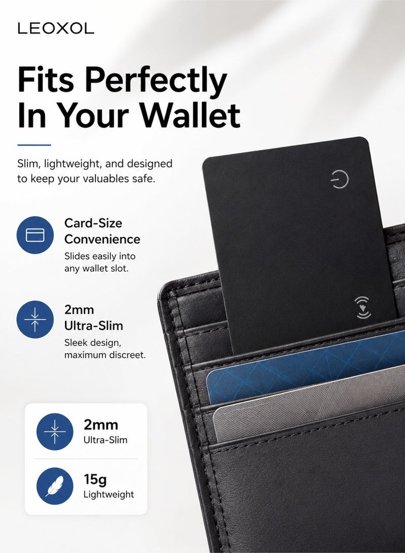 Leoxol Smart Tracker Card 2mm Ultra Slim | Bluetooth Wallet Finder | Phone App Item Locator | Anti Lost Tracking Device For Wallet Bag Passport Keys - Image 3