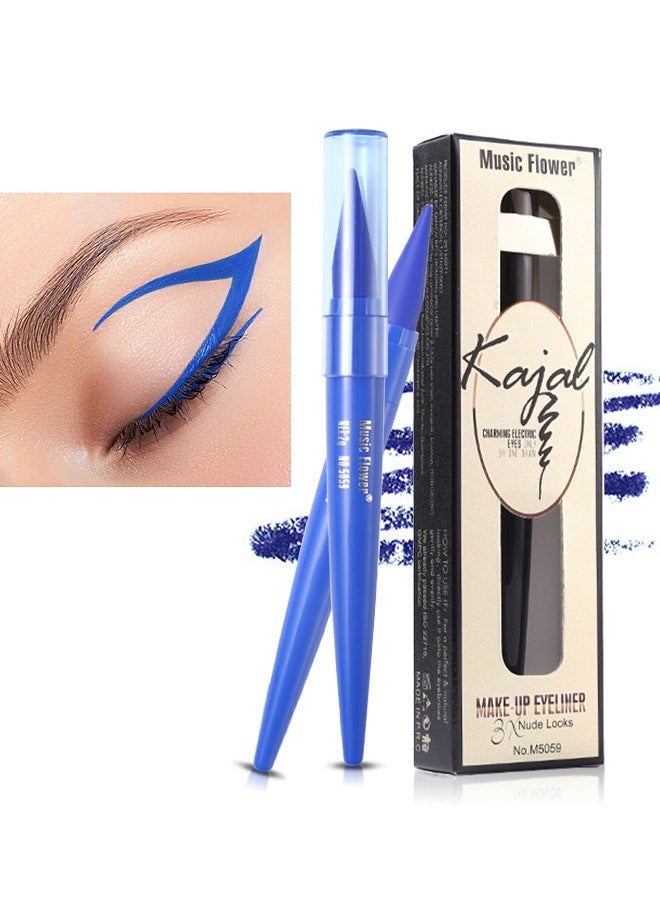 ميوزك فلاور قلم كحل للعيون بحبر مقاوم للماء ويدوم طويلاً لمكياج العيون، مقاوم للتلطخ، ناعم الملمس وطويل الأمد # أزرق - Image 1