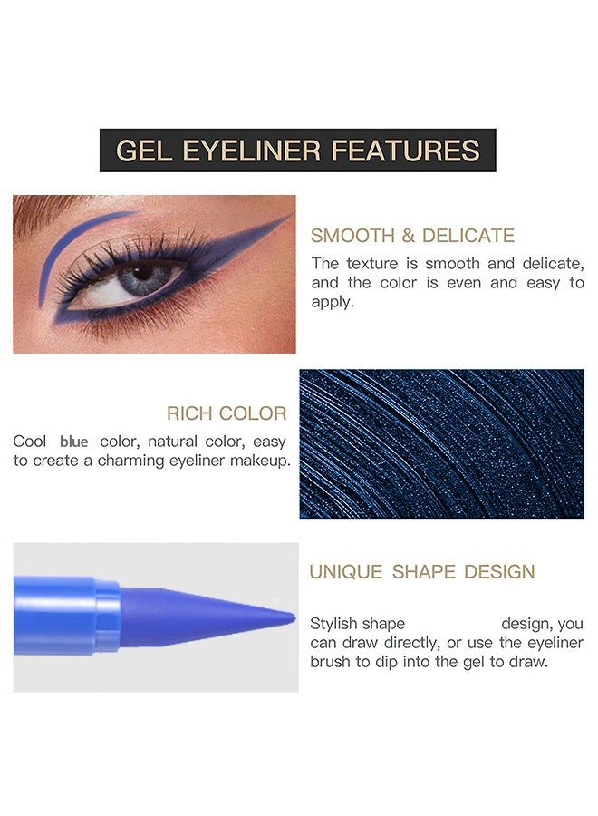 ميوزك فلاور قلم كحل للعيون بحبر مقاوم للماء ويدوم طويلاً لمكياج العيون، مقاوم للتلطخ، ناعم الملمس وطويل الأمد # أزرق - Image 3