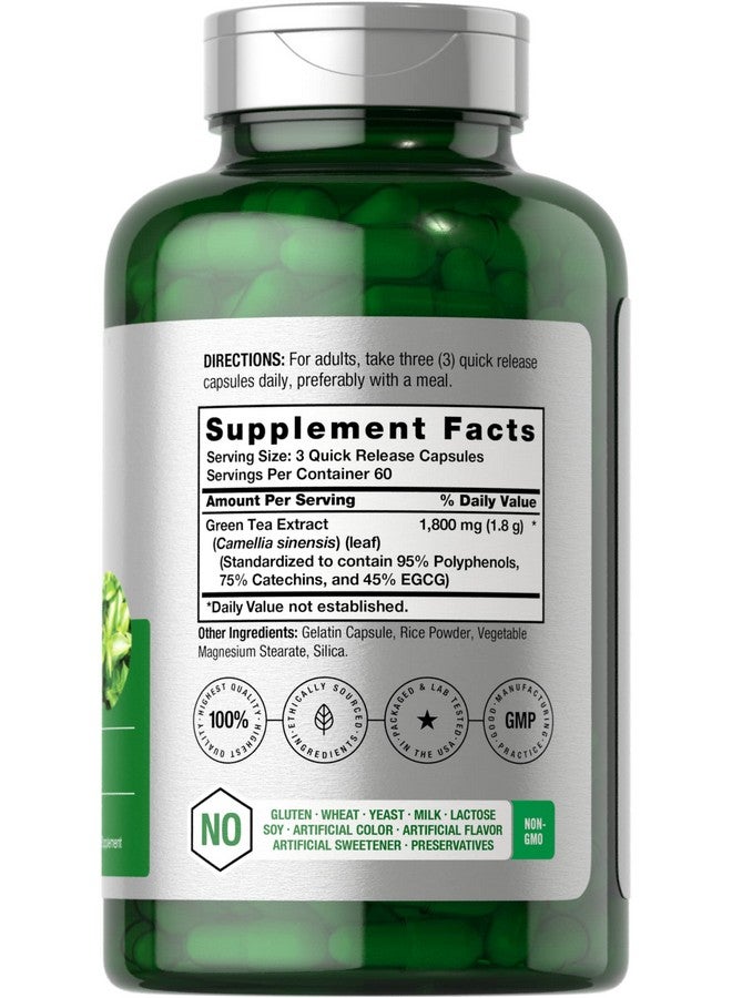 Horbäach EGCG Green Tea Extract Pills | 180 Capsules | Max Potency | Non-GMO & Gluten Free Supplement - Image 2