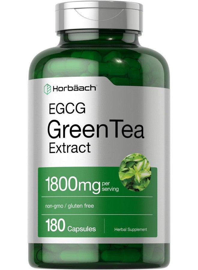 Horbäach EGCG Green Tea Extract Pills | 180 Capsules | Max Potency | Non-GMO & Gluten Free Supplement - Image 1