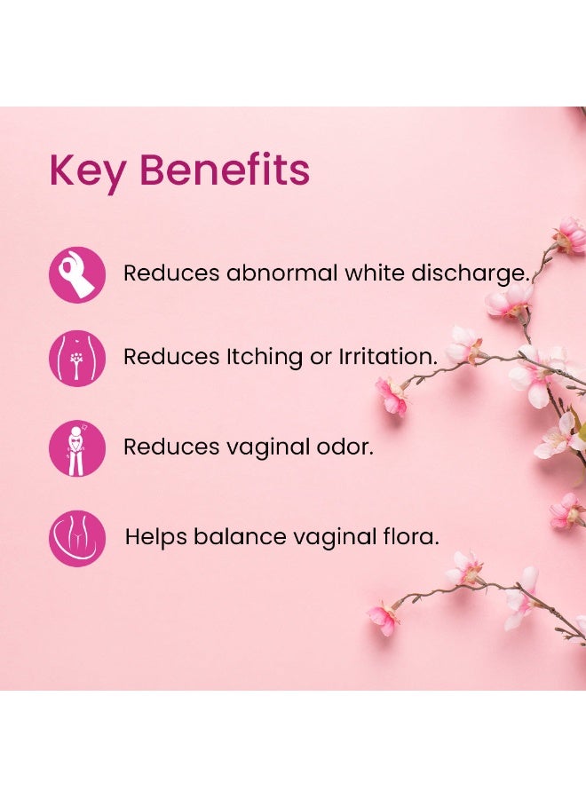 Jagat Pharma كبسولات وايت فري لصحة الإفرازات البيضاء تمنع التهاب المسالك البولية وعدوى الخميرة تقلل الحكة، الحرقان، الرائحة توازن الرقم الهيدروجيني 60 كبسولة - Image 4