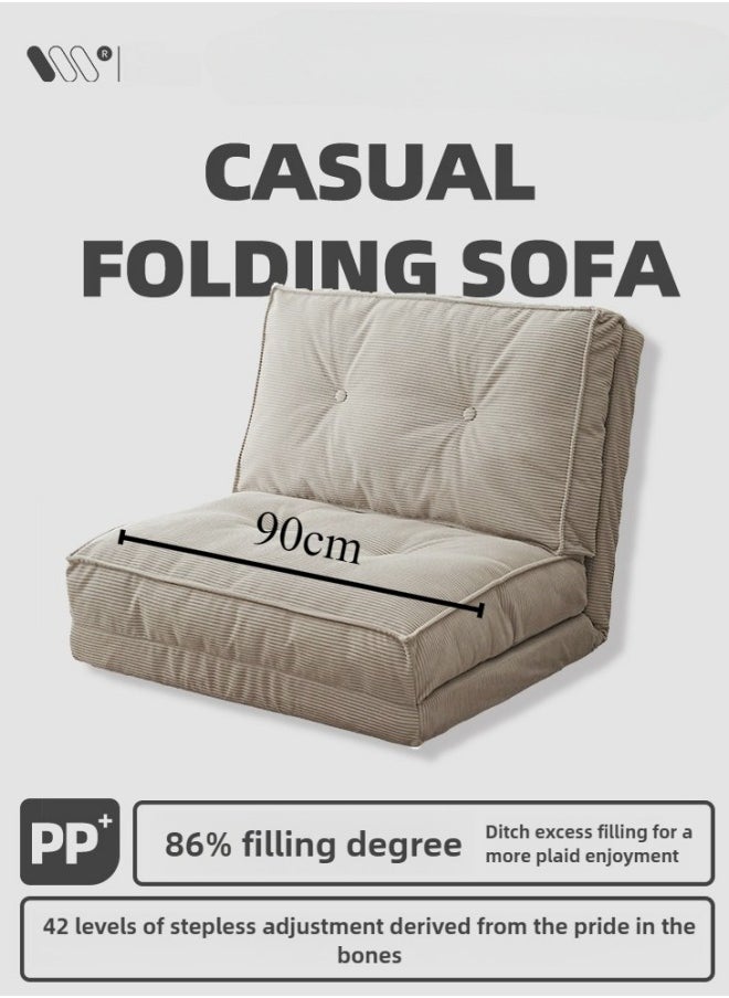 GGEROU - Floor Sofa with Back Support, 5 Reclining Poistion Adjustable Bed, Folding Lazy Bed, Floor Lounge Chair, Gaming Recliner Sofa for Sleeping, Gaming, Reading White - Image 1