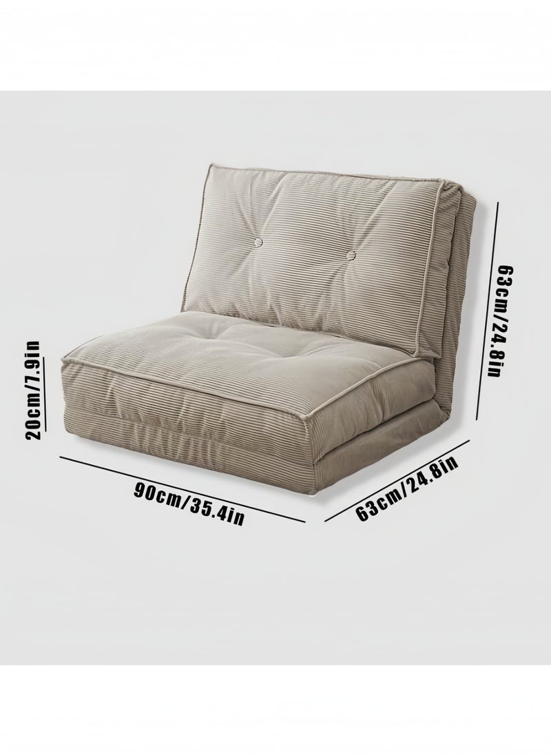 GGEROU - Floor Sofa with Back Support, 5 Reclining Poistion Adjustable Bed, Folding Lazy Bed, Floor Lounge Chair, Gaming Recliner Sofa for Sleeping, Gaming, Reading White - Image 1