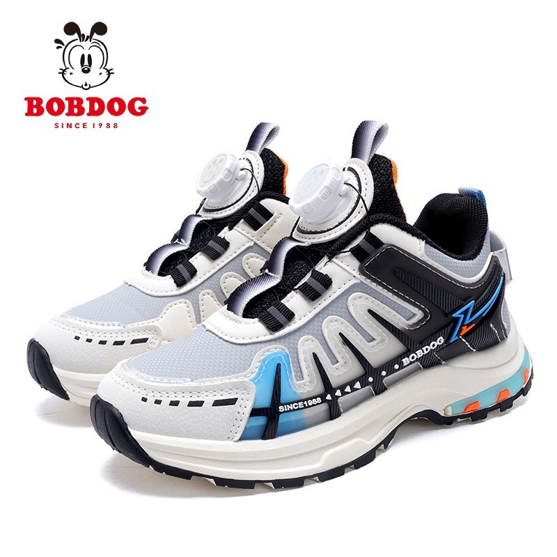 Babu Bean Girls 2024 Leather Boys' Button Shoes Spring sneaker Children's Shoes New Big Children's Shoes Running - Image 1