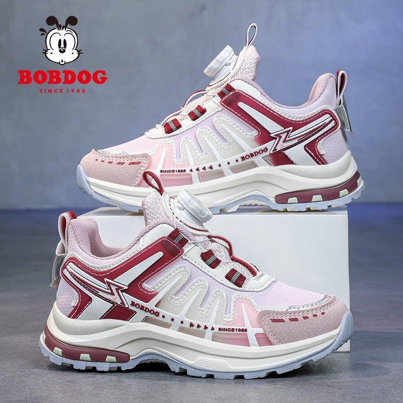 Babu Bean Girls 2024 Leather Boys' Button Shoes Spring sneaker Children's Shoes New Big Children's Shoes Running - Image 3