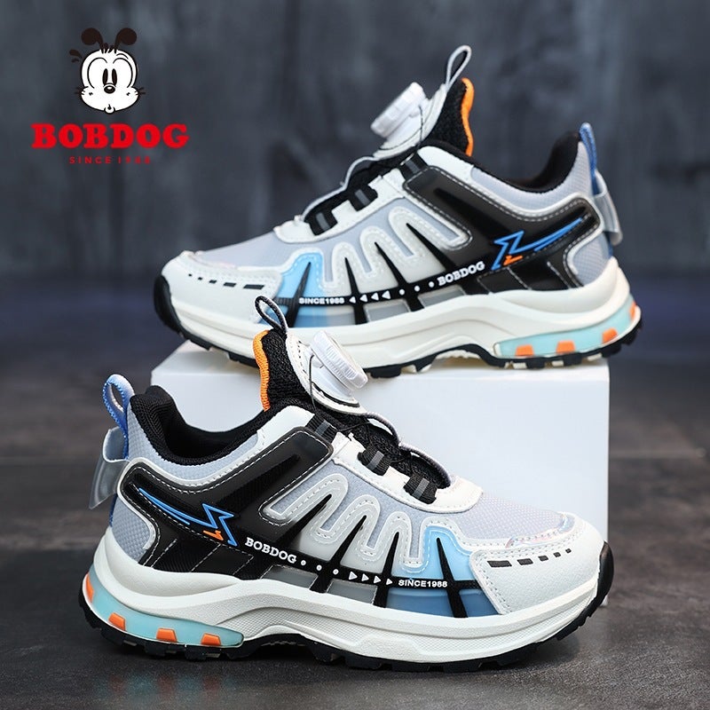 Babu Bean Girls 2024 Leather Boys' Button Shoes Spring sneaker Children's Shoes New Big Children's Shoes Running - Image 4
