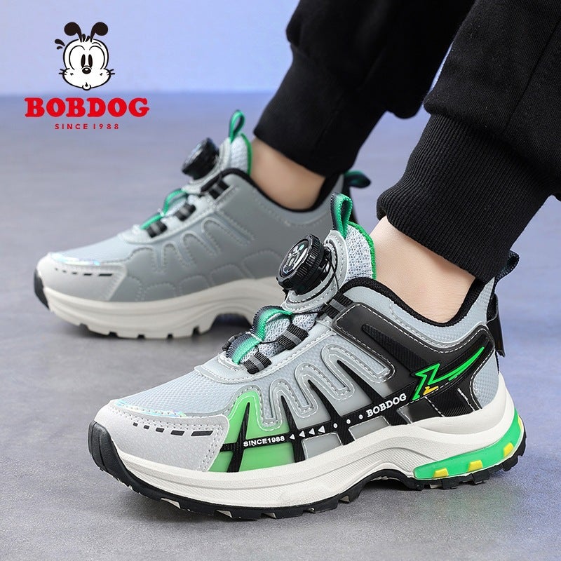 Babu Bean Girls 2024 Leather Boys' Button Shoes Spring sneaker Children's Shoes New Big Children's Shoes Running - Image 5