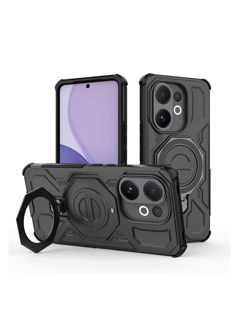 عام Protective Case Compatible with Vivo V60, Hard PC + Soft TPU Shock and Slip Resistant Case with 360° Swivel Ring Stand for Vivo V60