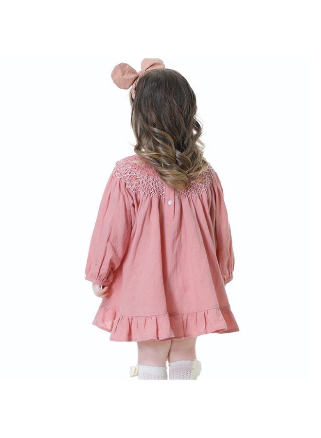 Stylish Pink Cotton Dress for Girls (Ages 1-7) | Comfortable, Lightweight Floral Outfit for Parties & Everyday Wear - Image 5