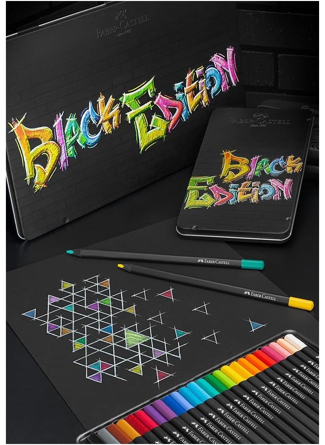 FABER-CASTELL - Blackwood 116425 Coloring Pencils Black Edition 24 Metal Case - Image 1