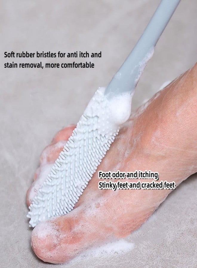 GLNRM Toe Cleaning Brush - Foot Scrubber With 15.7" Long Handle Silicone Softening Foot Brush Soft Skin Exfoliation Lotion Applicator For Foot Seniors, Elderly, Men And Women | Foot Bath Brush - Image 5