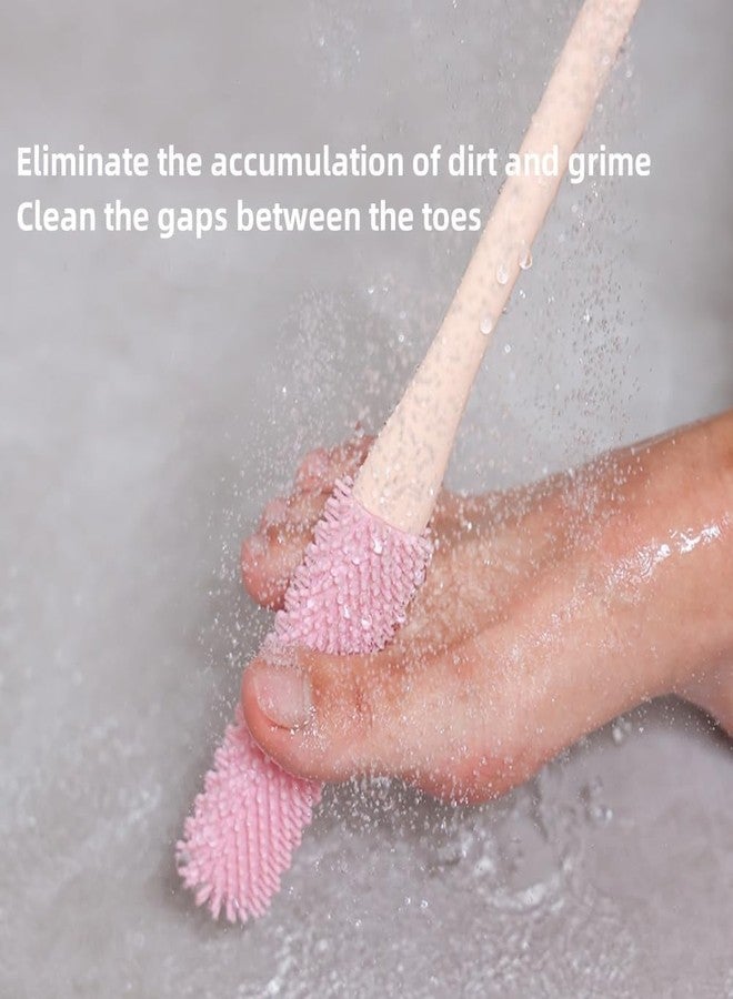 GLNRM Toe Cleaning Brush - Foot Scrubber With 15.7" Long Handle Silicone Softening Foot Brush Soft Skin Exfoliation Lotion Applicator For Foot Seniors, Elderly, Men And Women | Foot Bath Brush - Image 4