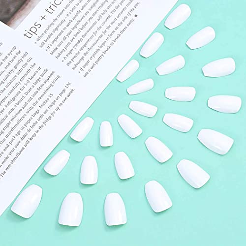 FOK Set Of 100Pc Professional/Personal Reusable French Long Acrylic False Fake Nails White Color DIY Decoration Artificial White Nailart Tip Accessory - Image 4