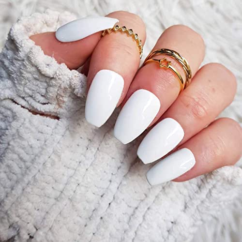 FOK Set Of 100Pc Professional/Personal Reusable French Long Acrylic False Fake Nails White Color DIY Decoration Artificial White Nailart Tip Accessory - Image 2