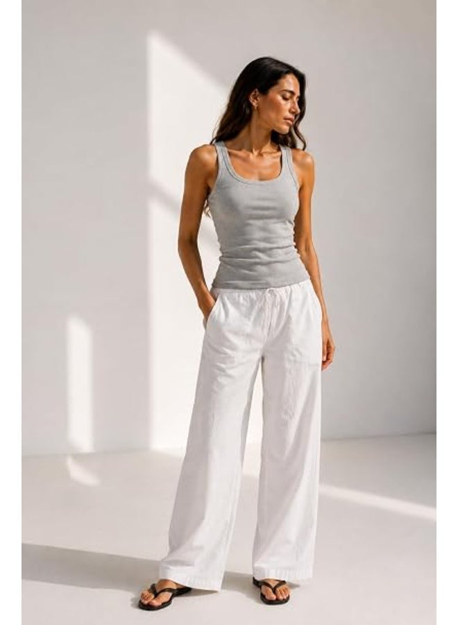 Nileton Women's Basic Ribbed Knit - Cotton Round Neck Tank Top - Slim Fit Sleeveless Stretchy Fitted Casual Everyday Tank - Image 4