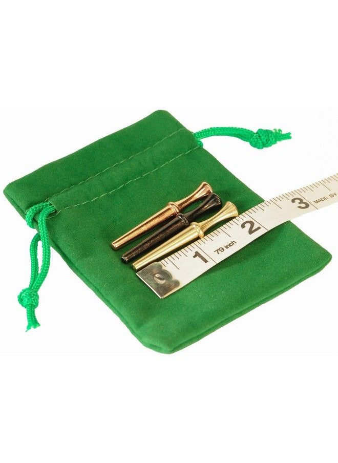 Deluxe Games and Puzzles Cribbage Pegs Valkyrie Style Extra Large Round Top Set Of 12 Pegs In 3 Colors For Specialized Cribbage Boards Soft Green Velveteen Storage Pouch  - Image 3
