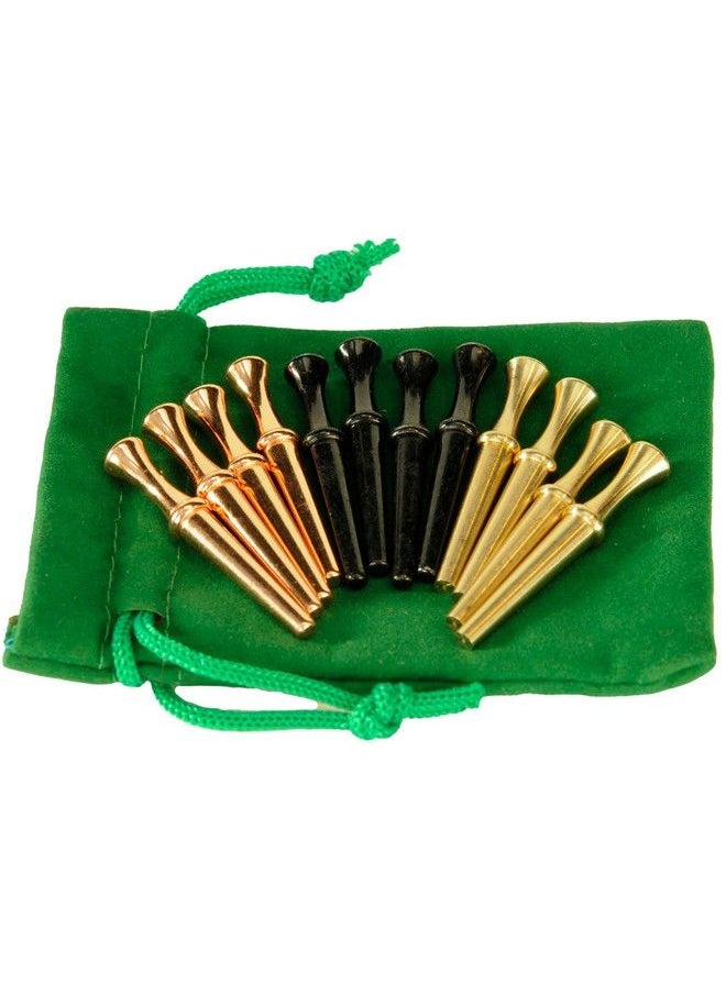 Deluxe Games and Puzzles Cribbage Pegs Valkyrie Style Extra Large Round Top Set Of 12 Pegs In 3 Colors For Specialized Cribbage Boards Soft Green Velveteen Storage Pouch  - Image 1