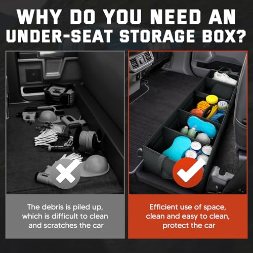 Autofit Under Seat Storage - Truck Underseat Tool Box Organizer with 3 Removable Dividers for 2015-2025 Ford F150 SuperCrew Cab & Crew Cab 2017-2024 F250 F350 F450 F550 Super Duty Under bench Storage - Image 5