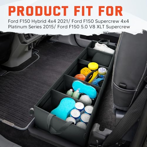 Autofit Under Seat Storage - Truck Underseat Tool Box Organizer with 3 Removable Dividers for 2015-2025 Ford F150 SuperCrew Cab & Crew Cab 2017-2024 F250 F350 F450 F550 Super Duty Under bench Storage - Image 4