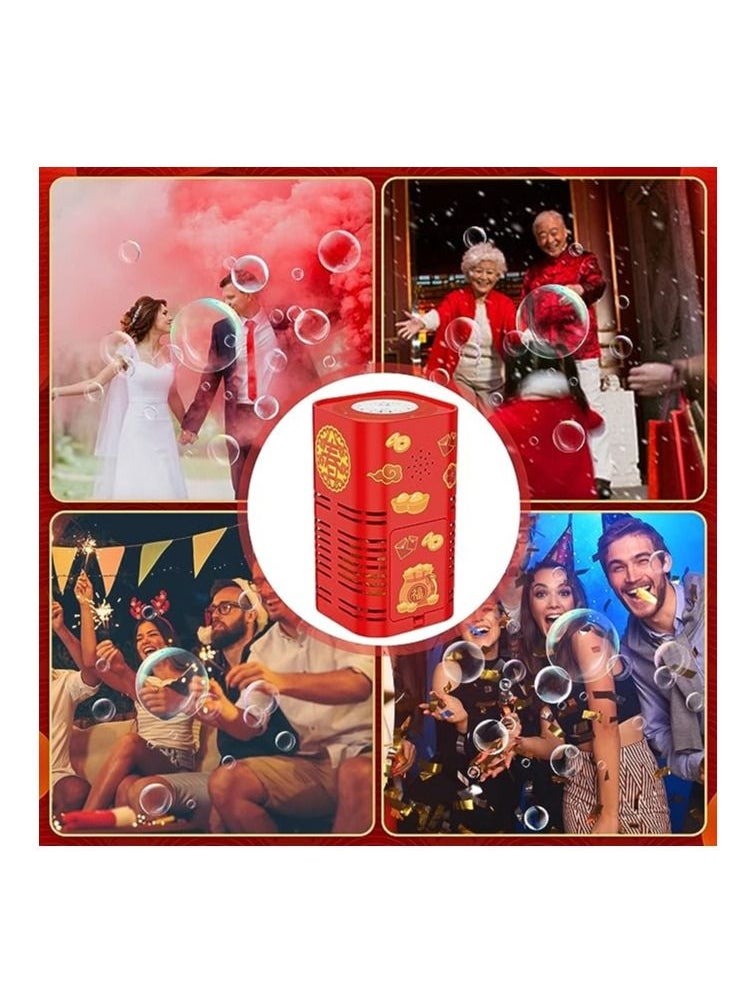null - Firework Bubble Machine with Music & Colorful Lights - Automatic Bubble Maker Toy for Outdoor Festivals, New Year Celebrations, and Parties - Image 1