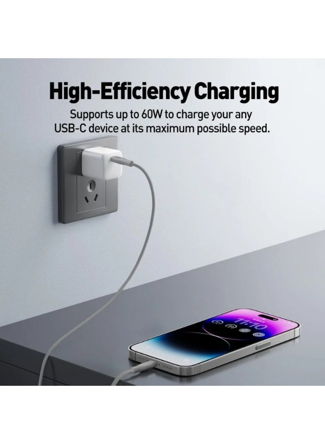 جودا سلك JODA سيليكون تايب سي الى تايب سي بقوة 60 واط بطول 1 متر - رمادي - Image 4