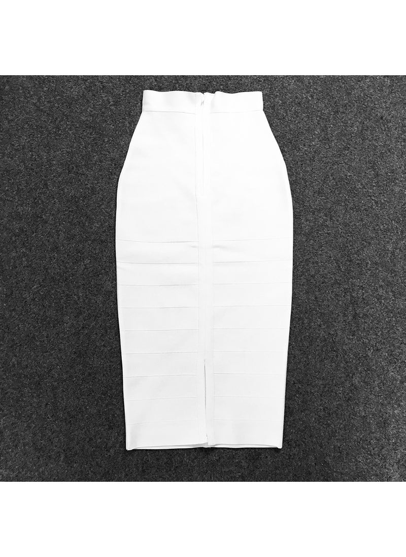 Generic - 2023 Fashionable Comfortable Simple Tied Skirt Bodycon Slims Smooths Your Silhouette Elastic Bodycon Skirt For Commuting Sapphire Blue - Image 1