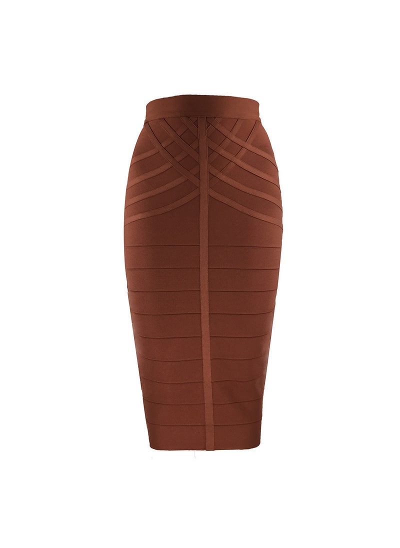 Generic - 2023 Fashionable Comfortable Simple Tied Skirt Bodycon Slims Smooths Your Silhouette Elastic Bodycon Skirt For Commuting Sapphire Blue - Image 1