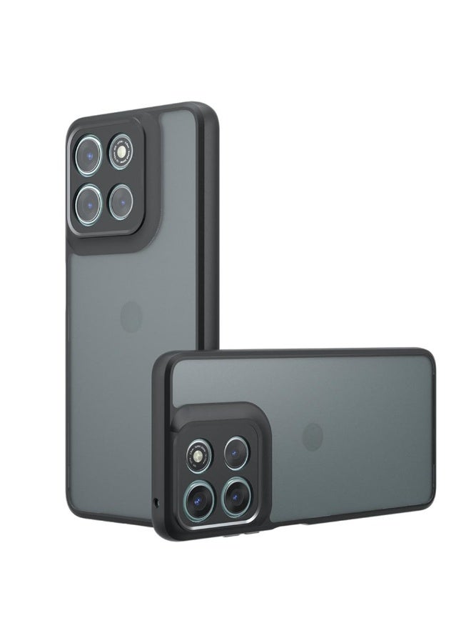 Case Cover Shockproof Hard PC Back Soft TPU Frame Matte Black Slim Protective Cover Compatible with  Moto G56 ( Black) - Image 1