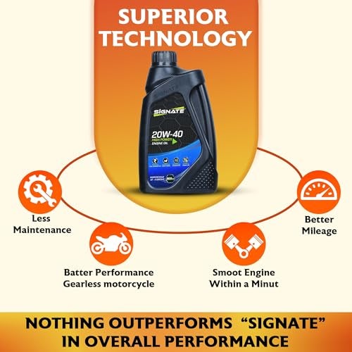 Signate 20W40 Engine Oil for Bikes 900ML, 4 Stroke Engine Oil for Motor Cycle, Maximum Gear Protection & Efficient Performance Bike Oil - Image 4