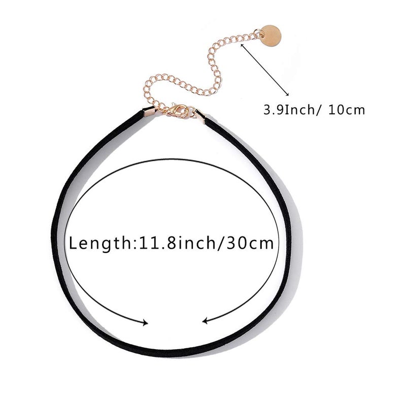 Zoestar Choker Necklace Black Velvet Collar Necklaces for Women(Gold) - Image 3